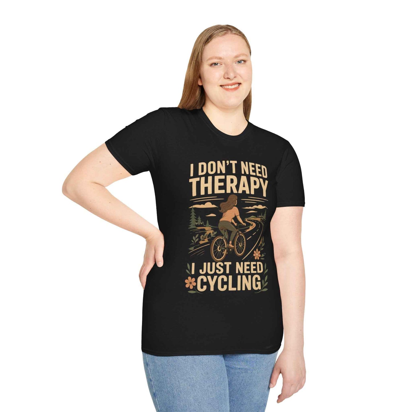 Printify T-Shirt Cycling Is Therapy T-Shirt