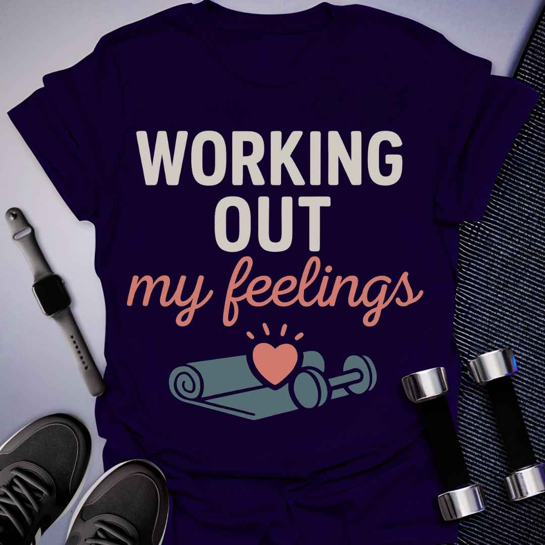 Printify T-Shirt Navy / S Working Out Feelings T-Shirt