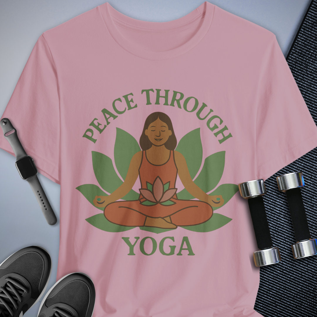 Printify T-Shirt Pink / S Peaceful Yoga T-Shirt