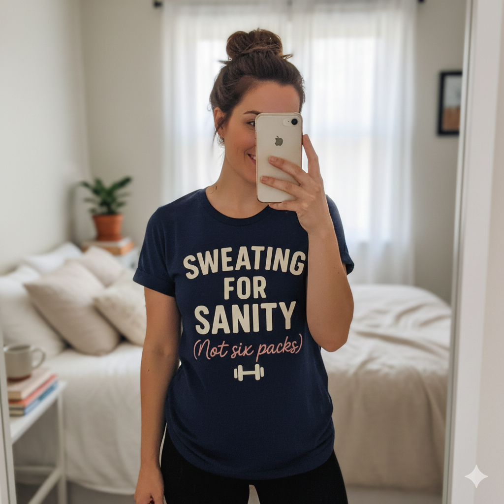 Printify T-Shirt Sweating for Sanity T-Shirt