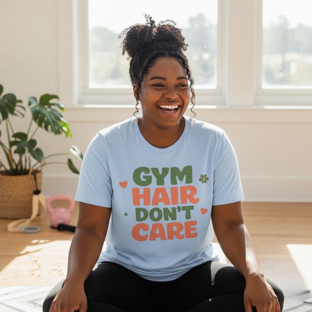 Printify T-Shirt Gym Hair Don't Care T-Shirt