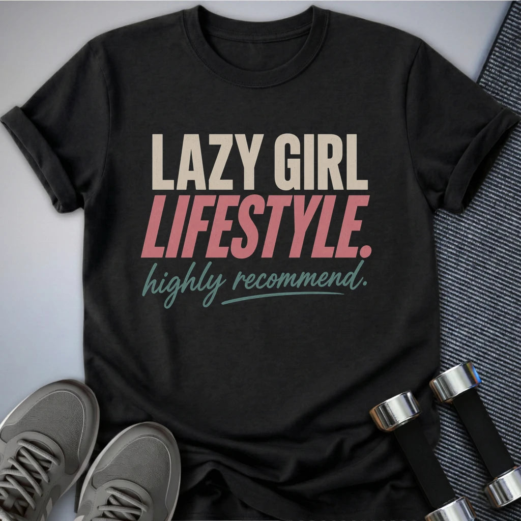 Printify T-Shirt XS / Dark Grey Heather Lazy Girl Lifestyle T-Shirt