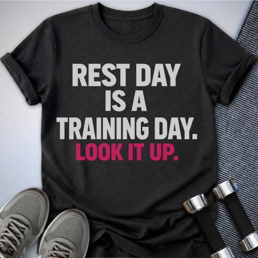 Printify T-Shirt S / Dark Grey Heather Rest Training Day T-Shirt