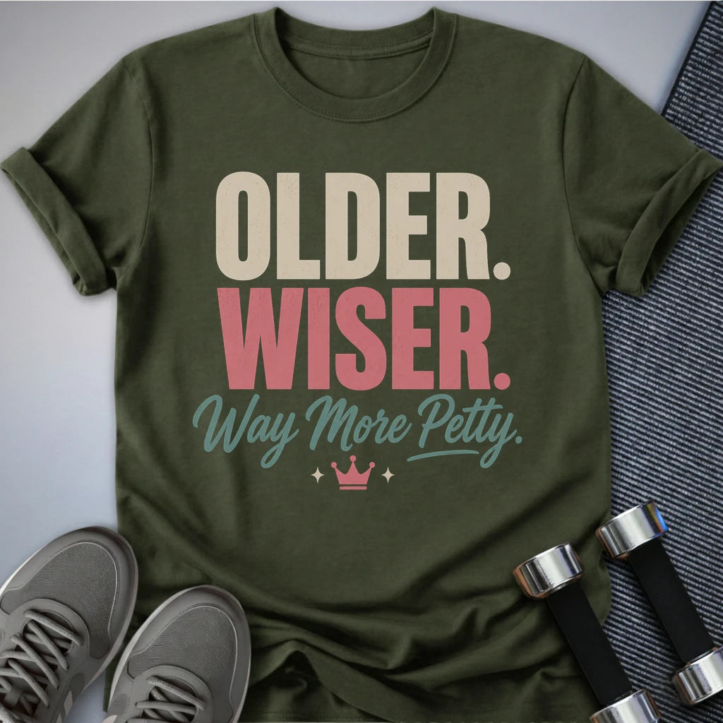 Printify T-Shirt S / Military Green Older & Wiser T-Shirt