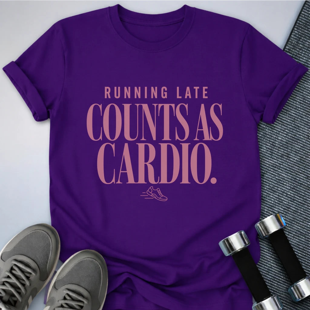 Printify T-Shirt S / Team Purple Counts As Cardio T-Shirt
