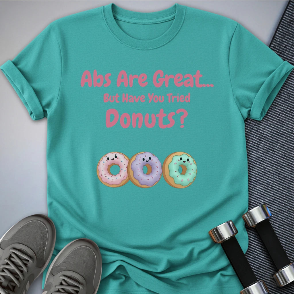 Printify T-Shirt Turquoise / S Donut vs Abs T-Shirt