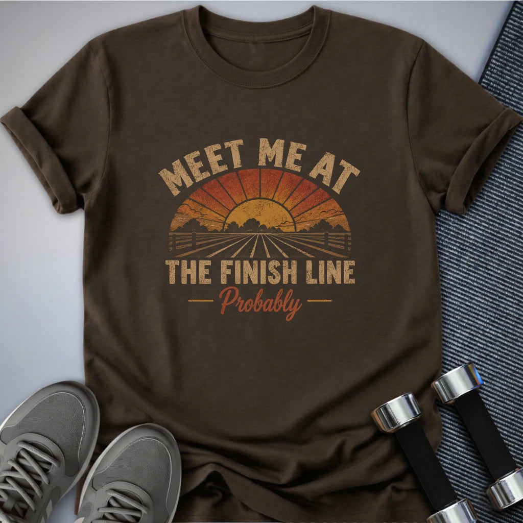 Printify T-Shirt S / Brown Finish Line Probably T-Shirt