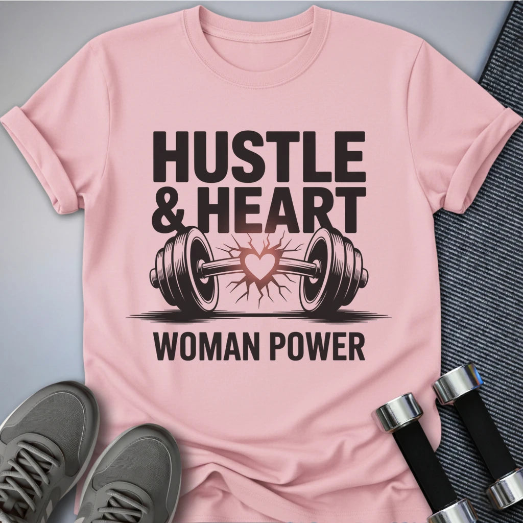 Printify T-Shirt Pink / S Hustle and Heart T-Shirt