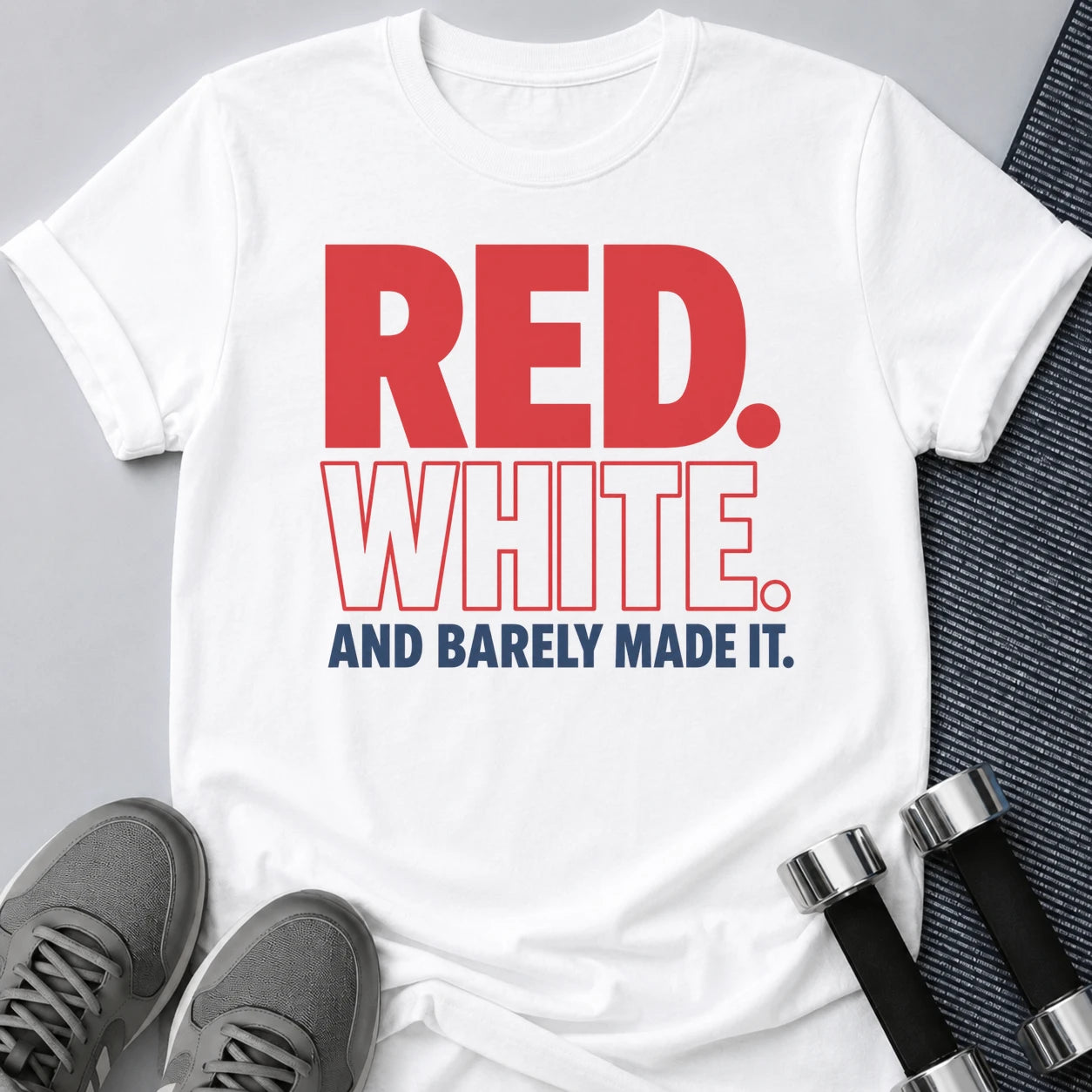 Printify T-Shirt S / White Red White & Barley T-Shirt