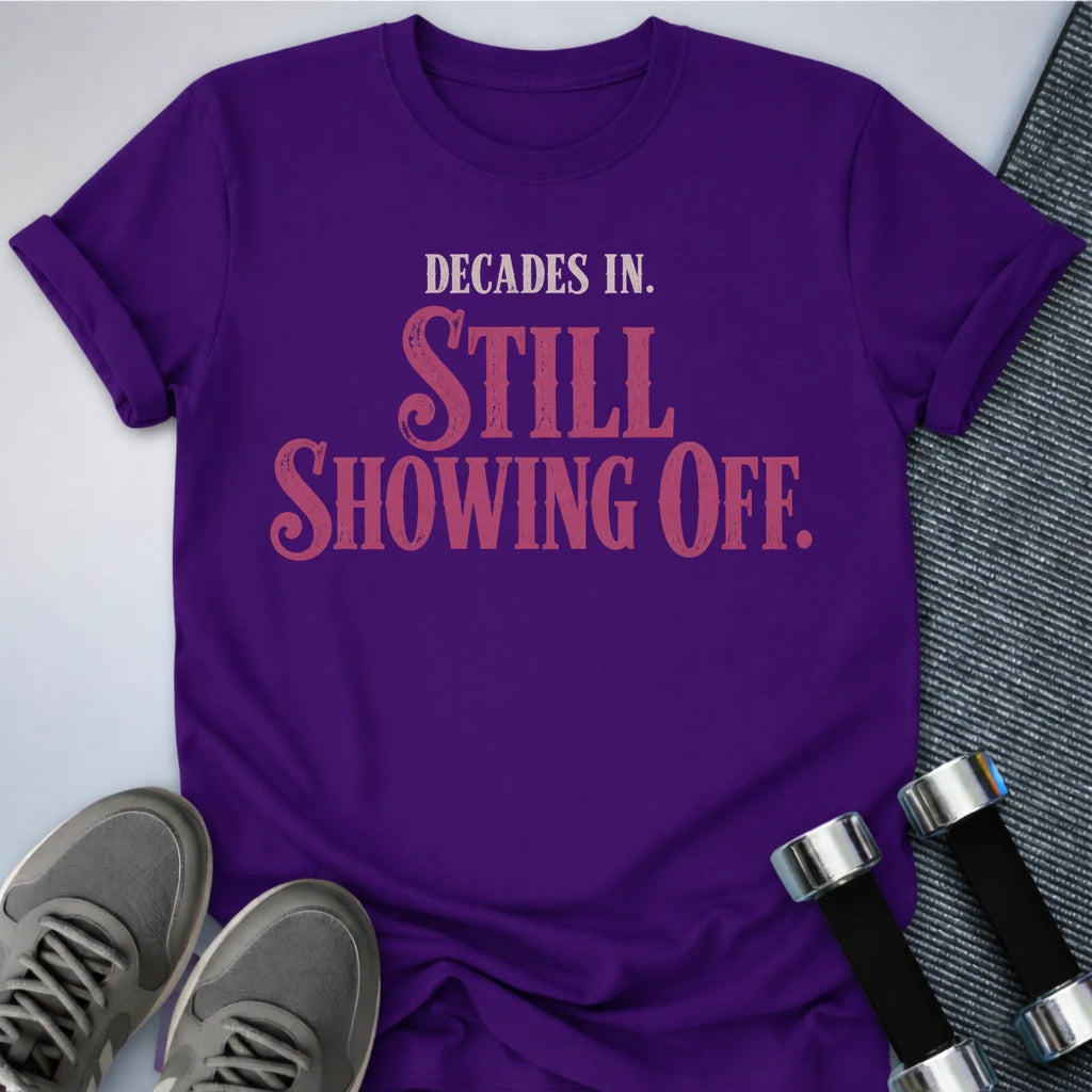 Printify T-Shirt S / Team Purple Still Showing Off T-Shirt