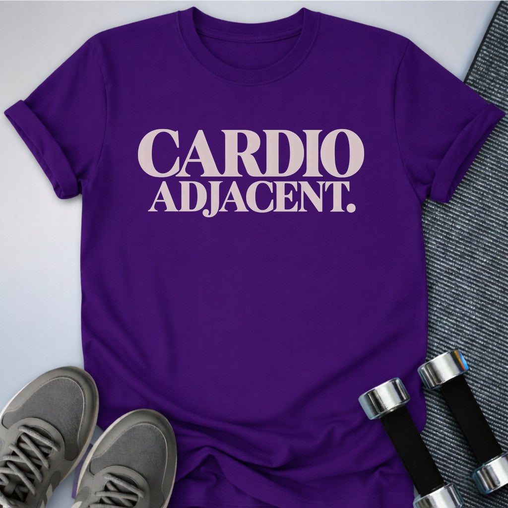 Printify T-Shirt Team Purple / S Cardio Adjacent T-Shirt
