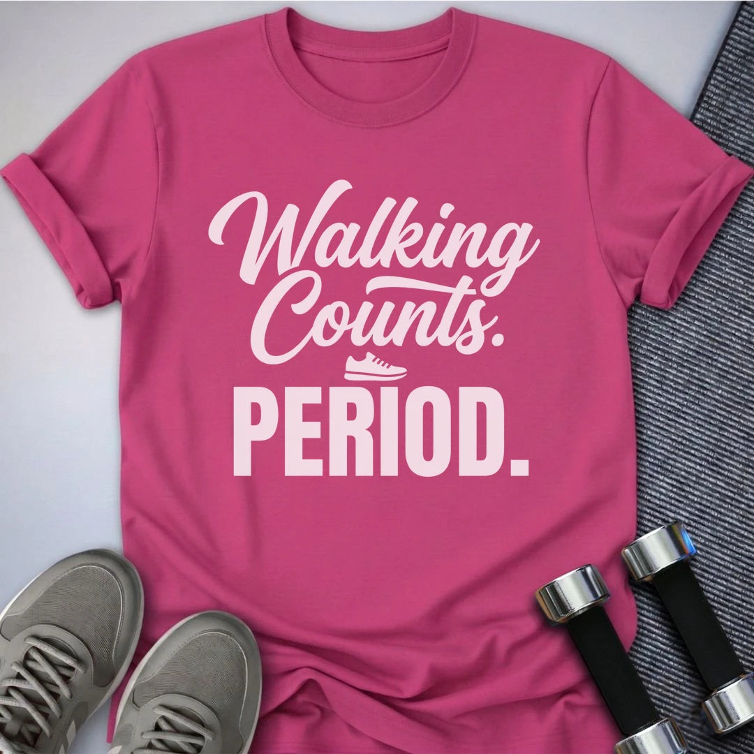 Printify T-Shirt S / Berry Walking Counts Period T-Shirt