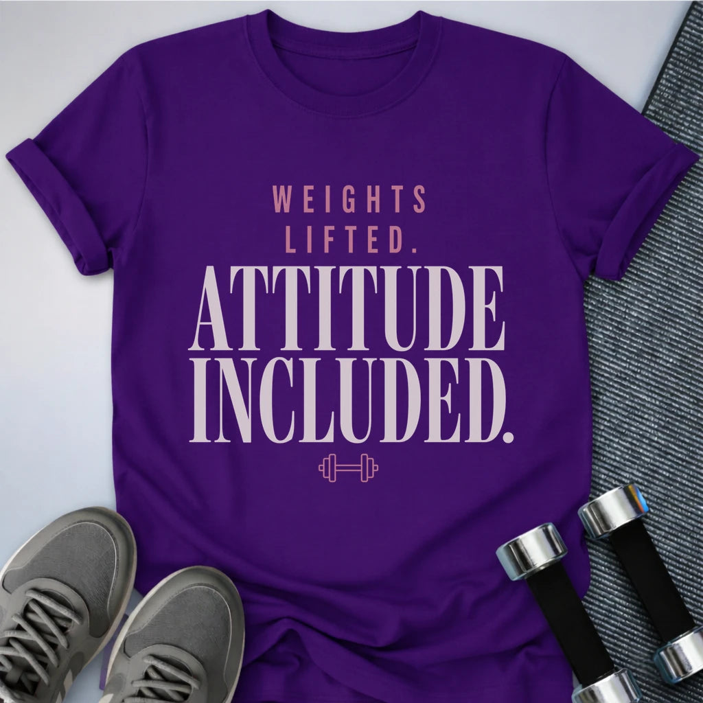 Printify T-Shirt S / Team Purple Weighted Attitude T-Shirt