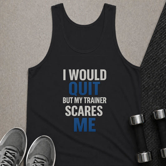Printify Tank Top XS / Black No Quitting T-Shirt Tank Top