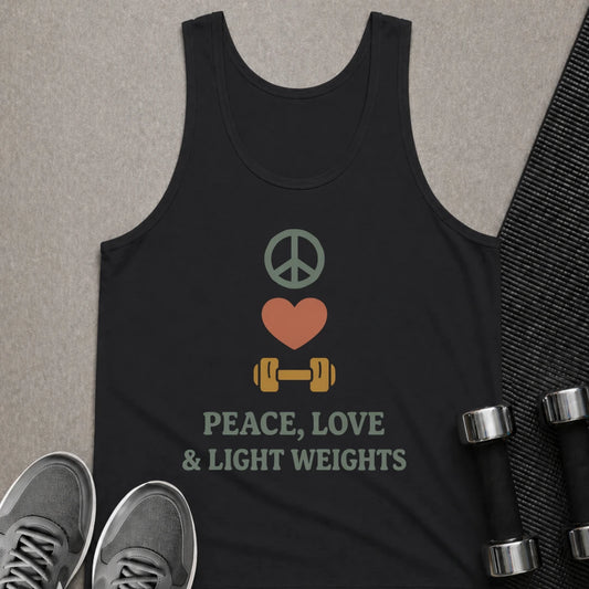 Printify Tank Top XS / Black Love & Light Weights - Tank Top