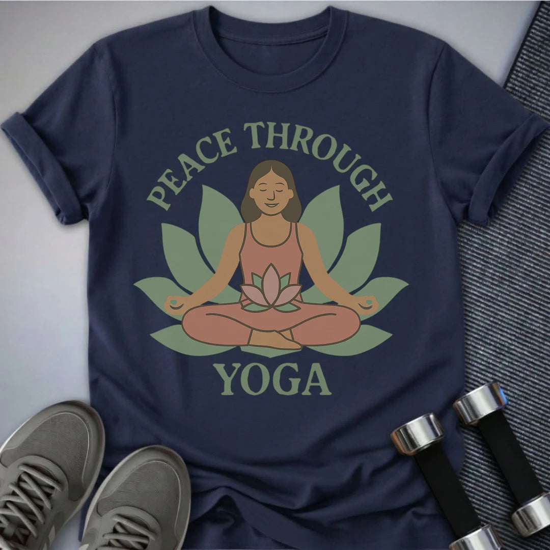 Printify T-Shirt Navy / S Peaceful Yoga T-Shirt