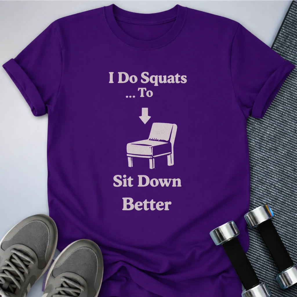 Printify T-Shirt Team Purple / S I Do Squats T-Shirt