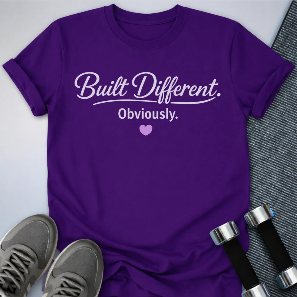 Printify T-Shirt Team Purple / S Built Different T-Shirt