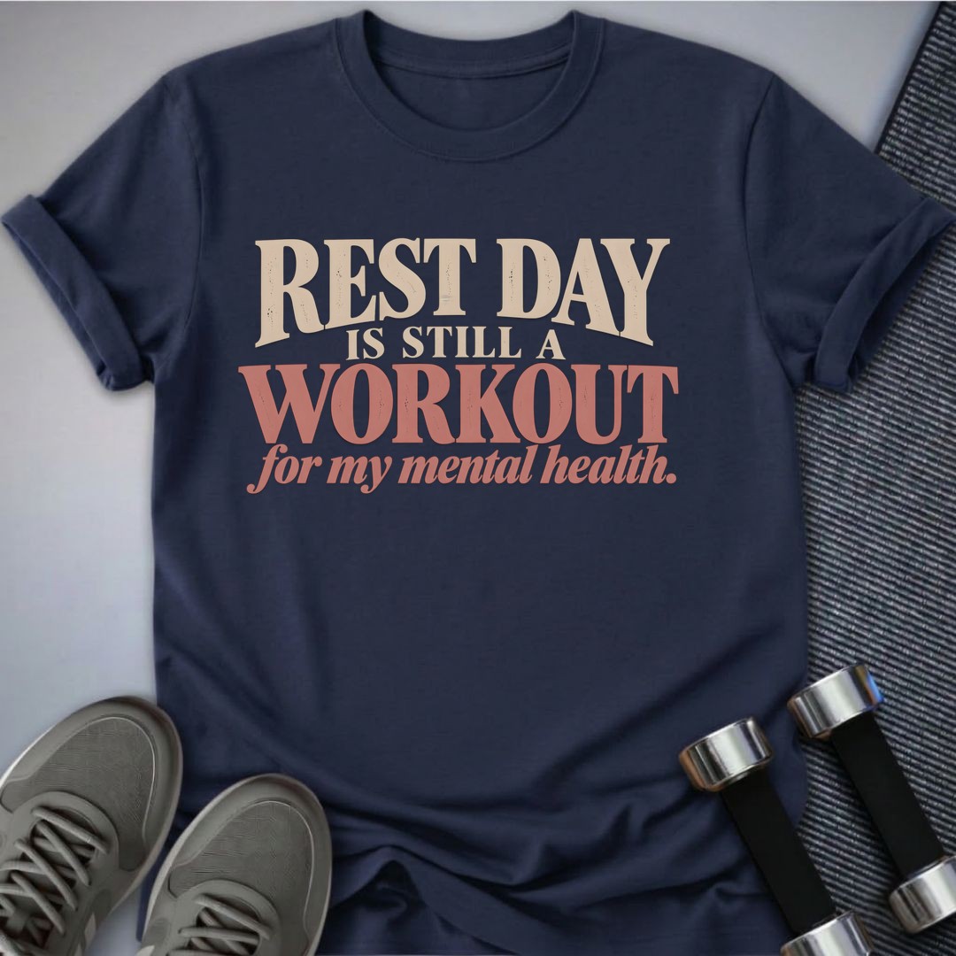 Printify T-Shirt Navy / S Rest Day Workout T-Shirt