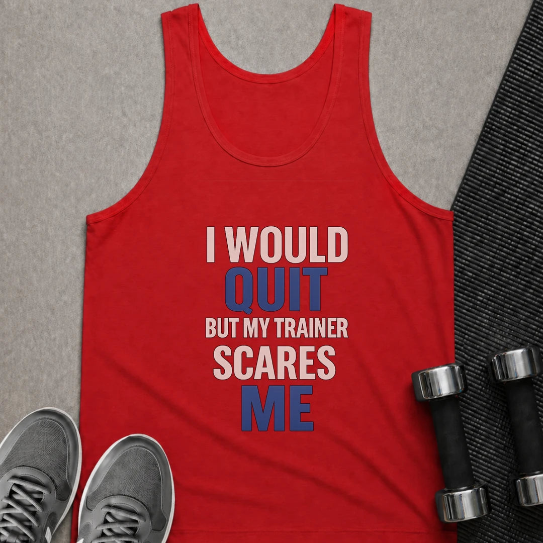 Printify Tank Top XS / Red No Quitting T-Shirt Tank Top