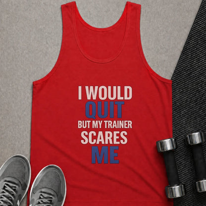 Printify Tank Top XS / Red No Quitting T-Shirt Tank Top