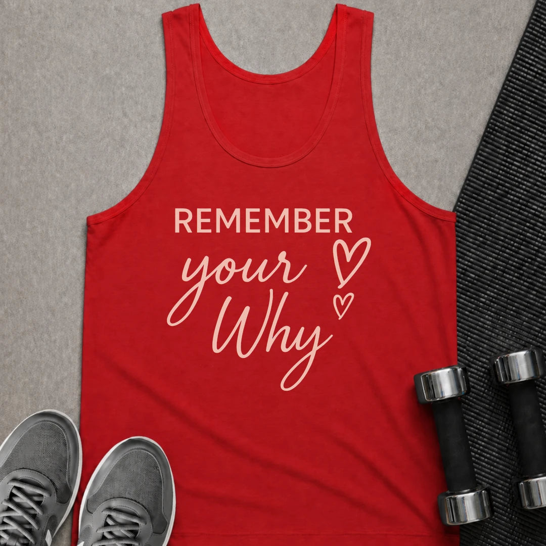 Printify Tank Top XS / Red Remember Your Why - Tank Top