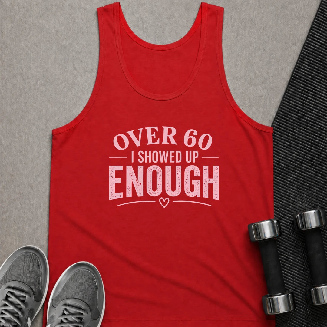 Printify Tank Top XS / Red 60 & Showed Up - Tank Top