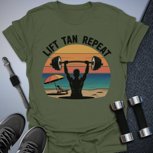 Lift Tan Repeat T-Shirt