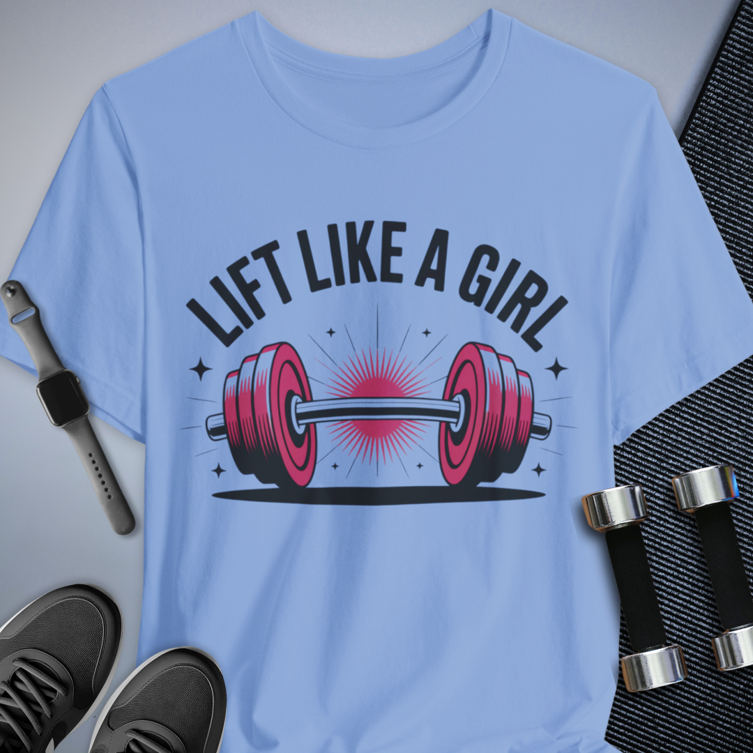 Printify T-Shirt Baby Blue / S Barbell Babe Behavior T-Shirt