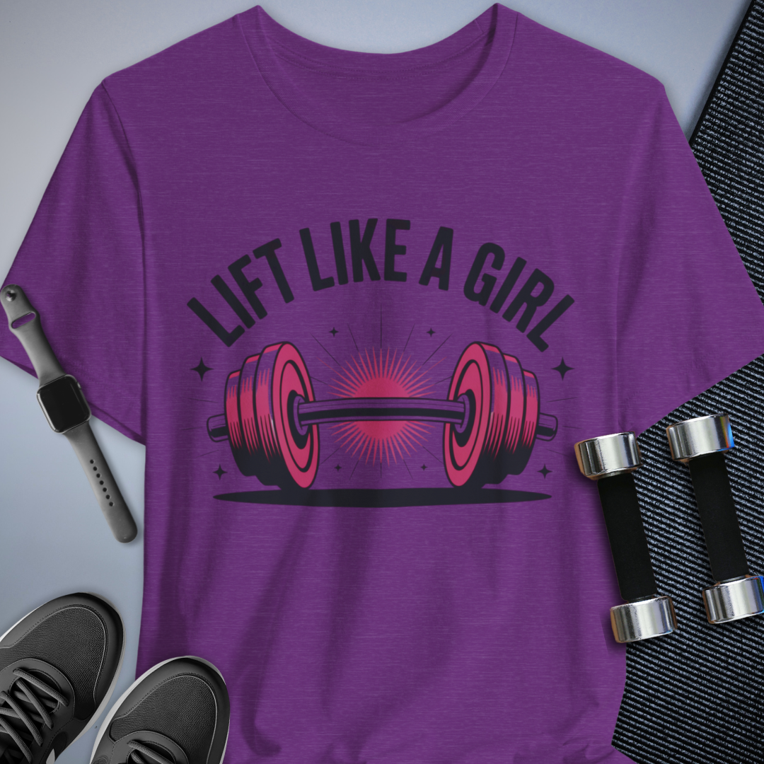 Printify T-Shirt Heather Team Purple / S Barbell Babe Behavior T-Shirt