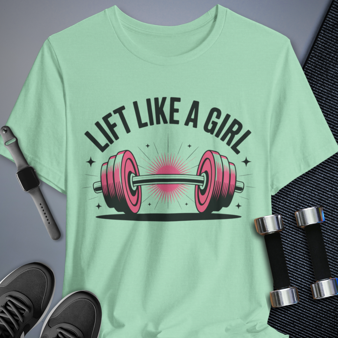 Printify T-Shirt Heather Mint / S Barbell Babe Behavior T-Shirt
