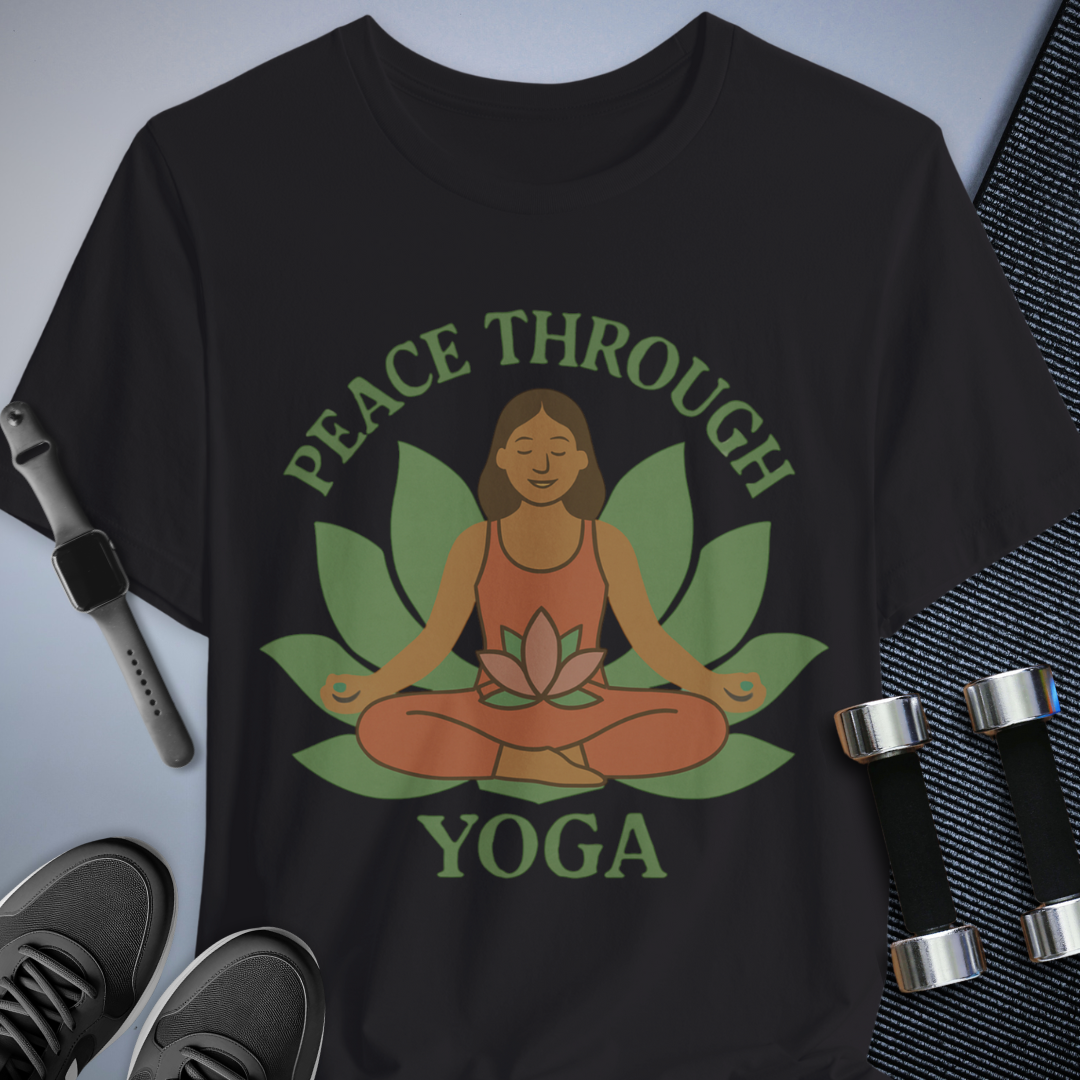 Printify T-Shirt Black / S Peaceful Yoga T-Shirt