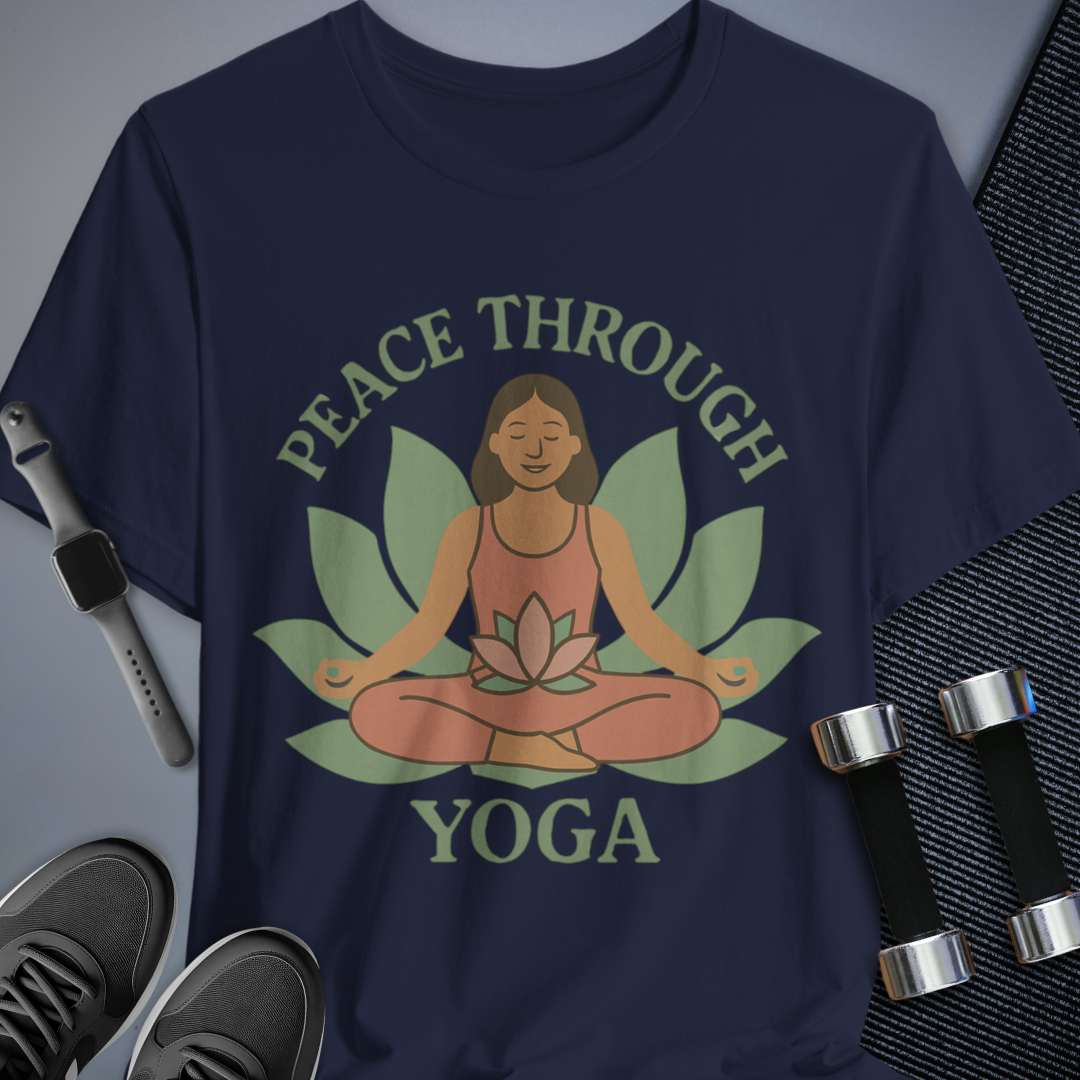 Printify T-Shirt Navy / S Peaceful Yoga T-Shirt