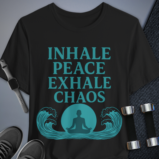 Printify T-Shirt Black / S Inhale Peace T-Shirt