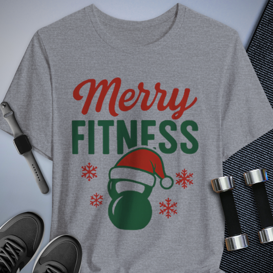 Printify T-Shirt Athletic Heather / S Merry Fitness Tee