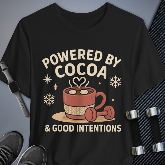 Printify T-Shirt Black / S Cocoa-Driven, Spirit-Lifted Tee