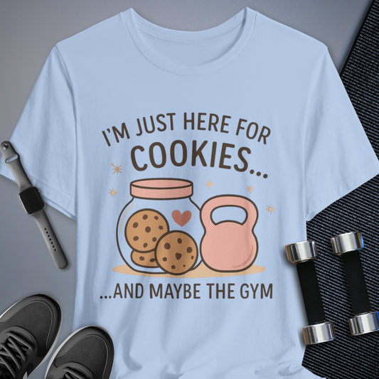 Printify T-Shirt Baby Blue / S Cookies First, Gym If I Must T-Shirt