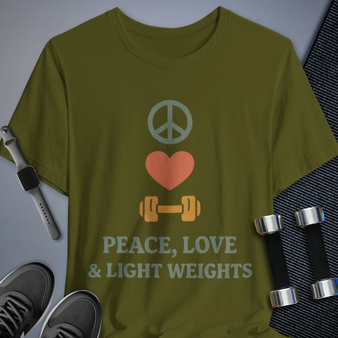 Printify T-Shirt Olive / S Love & Light Weights T-Shirt