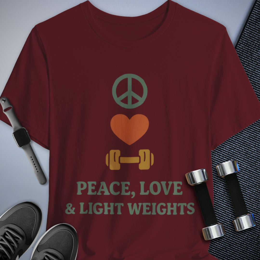 Printify T-Shirt Maroon / S Love & Light Weights T-Shirt
