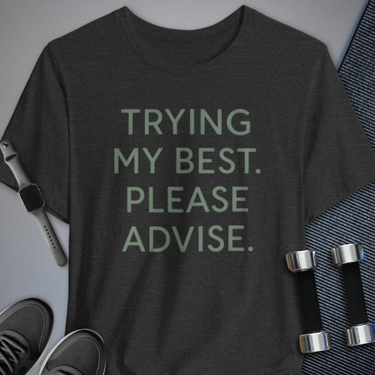 Printify T-Shirt Dark Grey Heather / S Trying My Best T-Shirt
