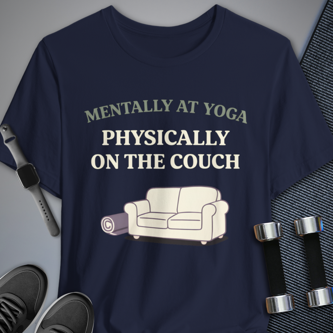 Printify T-Shirt Navy / S Mentally At Yoga T-Shirt