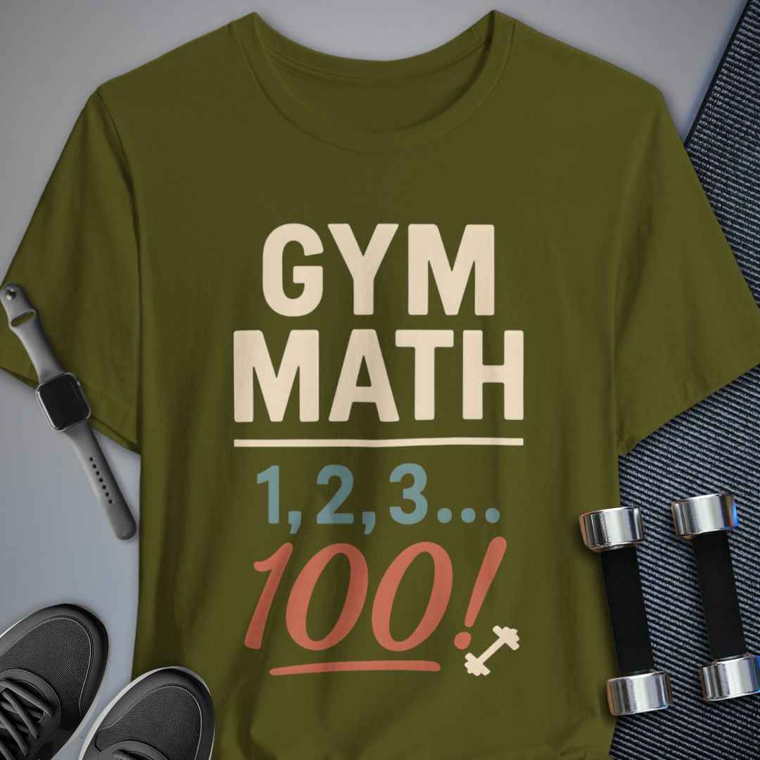 Printify T-Shirt Olive / S Gym Math T-Shirt
