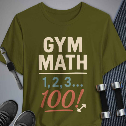 Printify T-Shirt Olive / S Gym Math T-Shirt