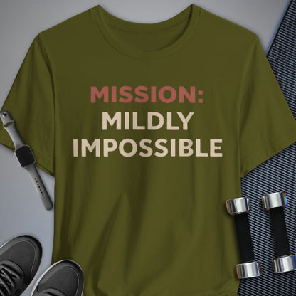 Printify T-Shirt Olive / S Mildly Impossible T-Shirt
