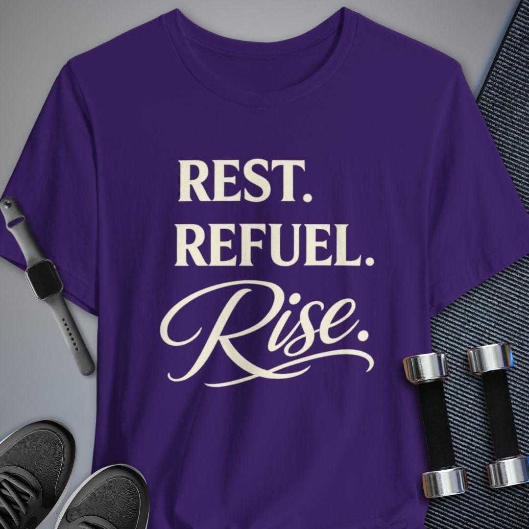 Printify T-Shirt Team Purple / S Rest & Rise T-Shirt