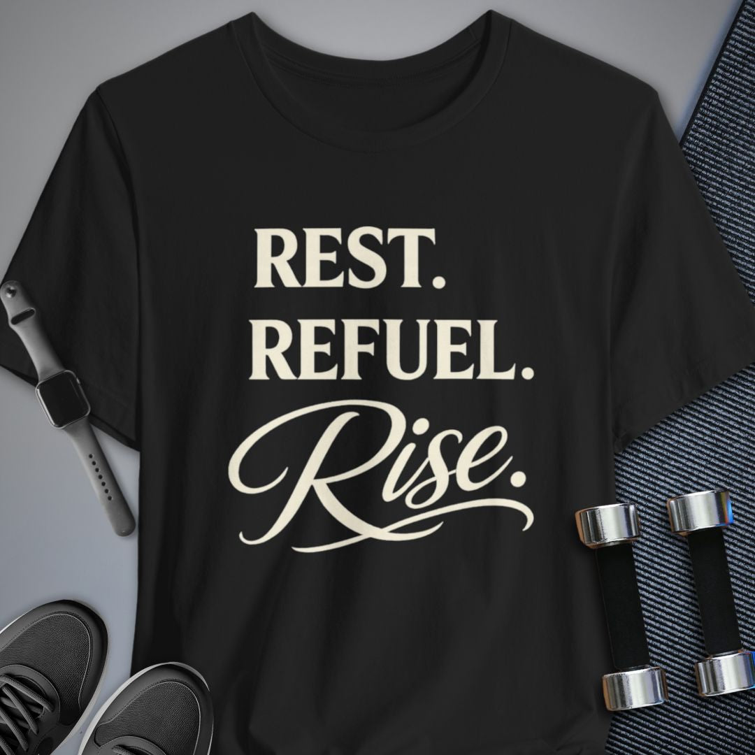 Printify T-Shirt Black / S Rest & Rise T-Shirt
