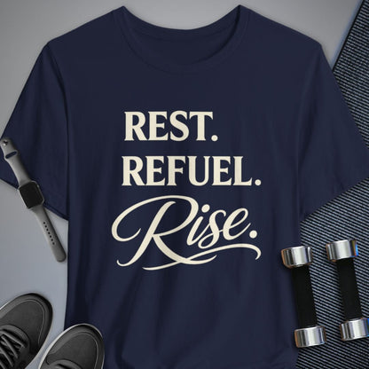 Printify T-Shirt Navy / S Rest & Rise T-Shirt