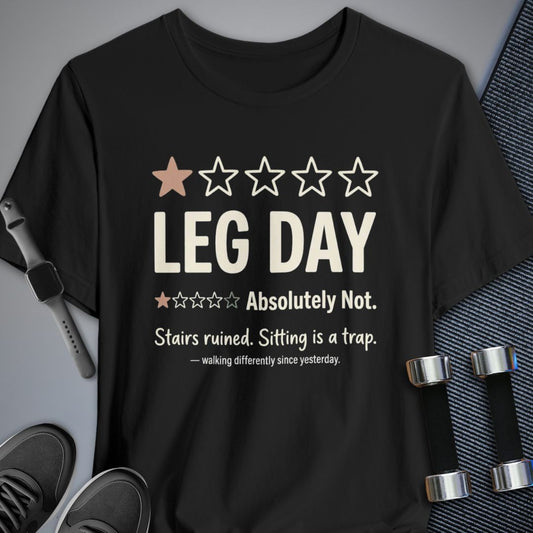Printify T-Shirt Black / S Leg Day Review T-Shirt