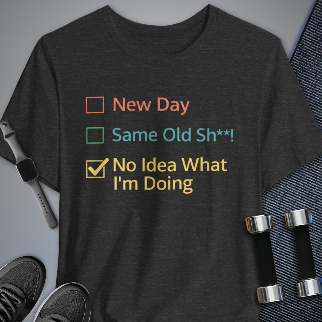 Printify T-Shirt Dark Grey Heather / S New Day T-Shirt