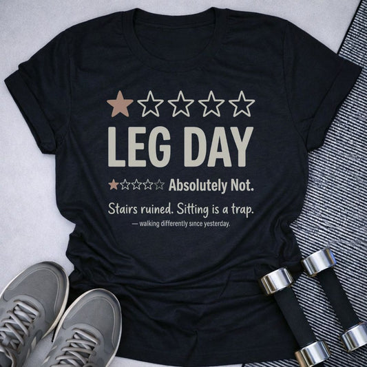 Printify T-Shirt Black / S Leg Day Review T-Shirt